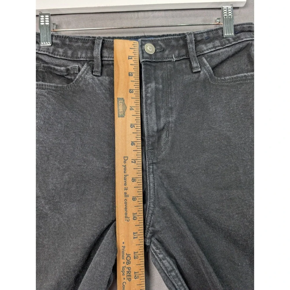 Hollister Ultra High-Rise Mom Jean Black Frayed Hem 7S W28 L25